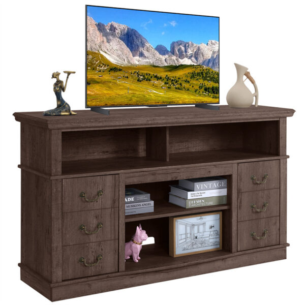 Well-designed TV Cabinet Vintage Home Living Room Wood TV Stand For TVs Modern Entertainment Center Farmhouse TV Storage Cabinet - Image 2