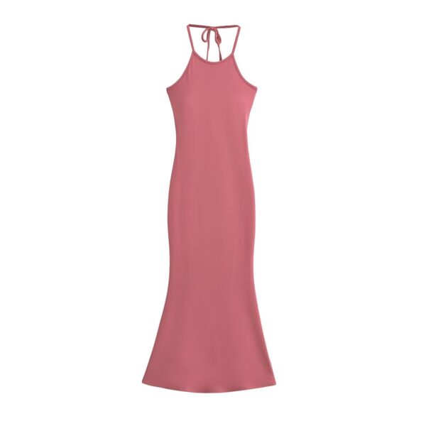 Halter Rope Slim Fit Backless Long Dress - Image 3