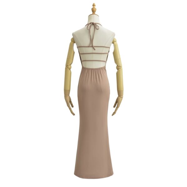 Halter Rope Slim Fit Backless Long Dress - Image 5