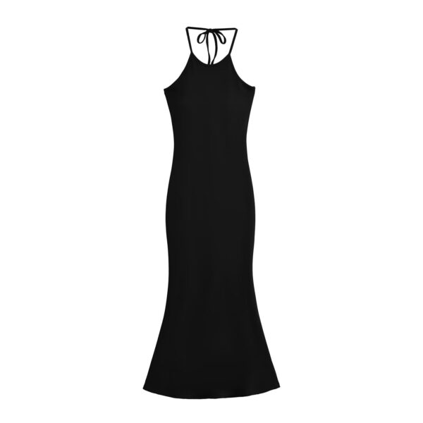 Halter Rope Slim Fit Backless Long Dress - Image 4